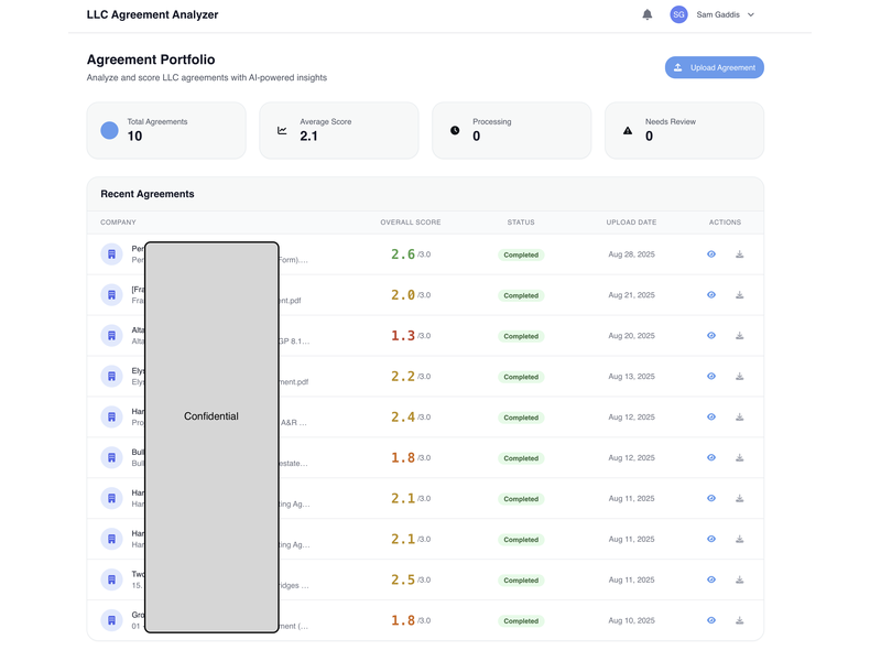 Legal Agreement Analyzer - Screenshot 1